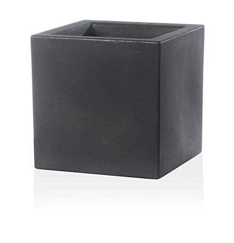 TERAPLAST Blumentopf Schio Cubo 25 cm Made in Italy recyclebar 25 cm Anthrazit, 25 cm Anthrazit