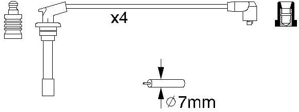 Bosch 0986356867 - Zündleitung - 4er Set