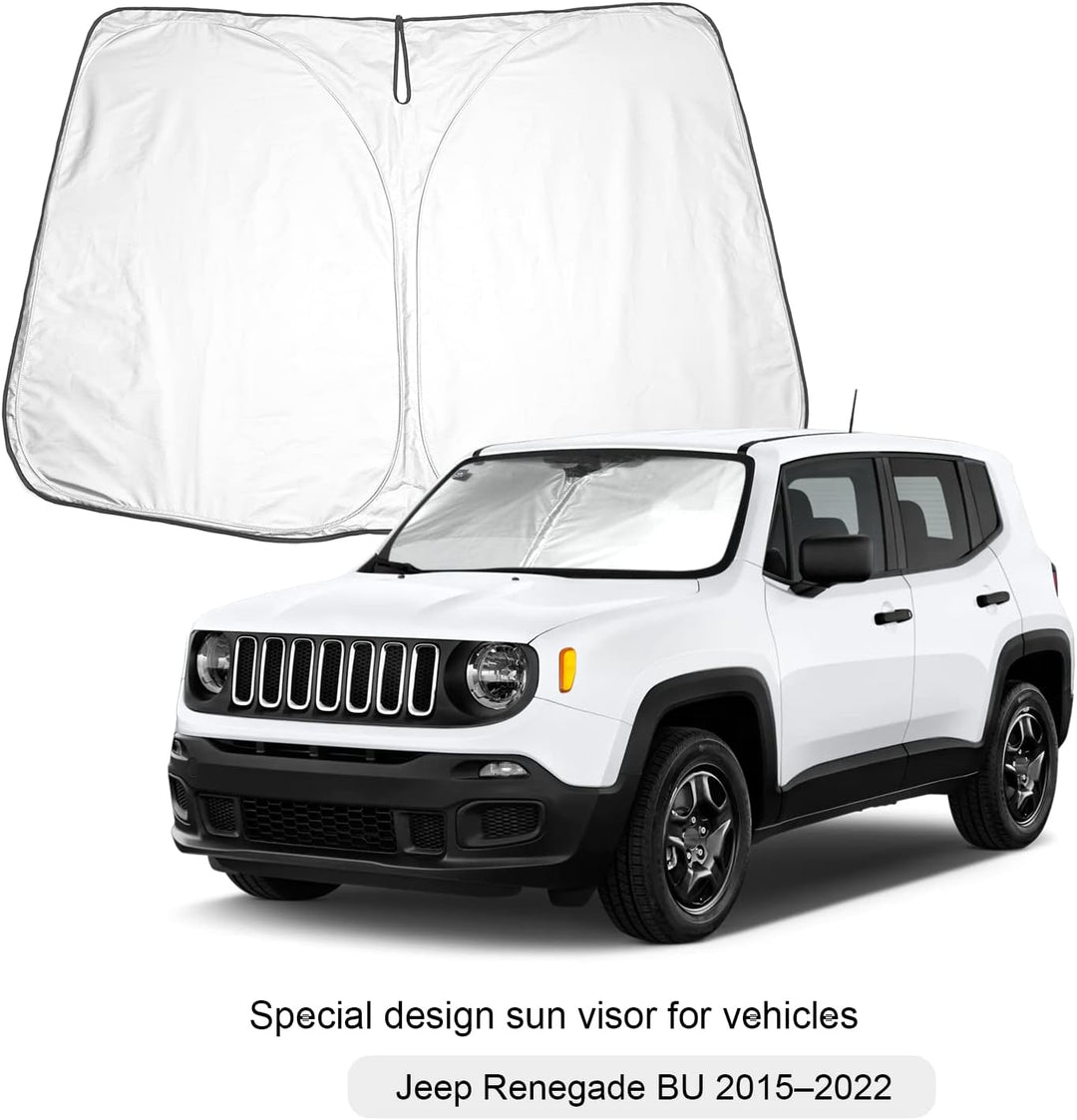 BIXUAN Sonnenschutz kompatibel mit Jeep Renegade BU 2015–2022 Windschutzscheibe für das Auto Frontsc