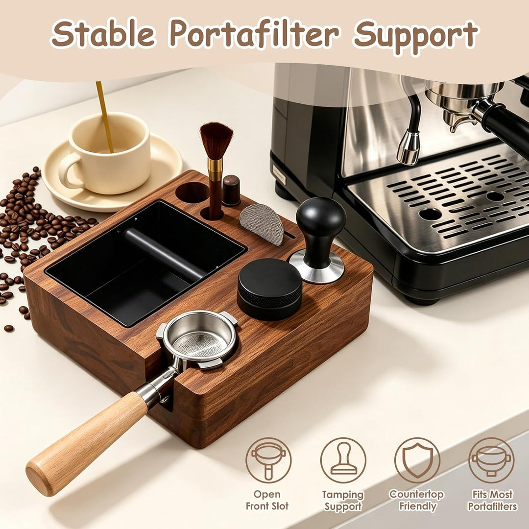 Buachois Kaffee Tamping Station 51/54 mm Klopfbox Tamperstation, Espresso Tampingstation Aufbewahrun