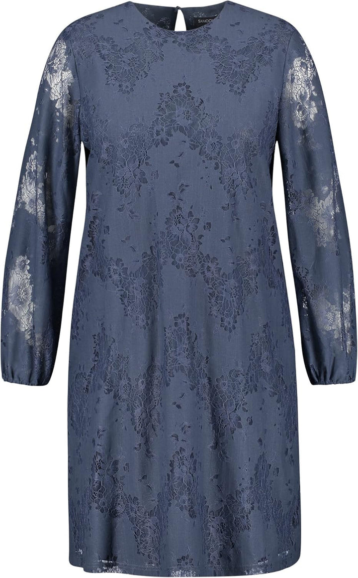 SAMOON Damen Pullover Turtle Kleid, Nordic Blue, 42
