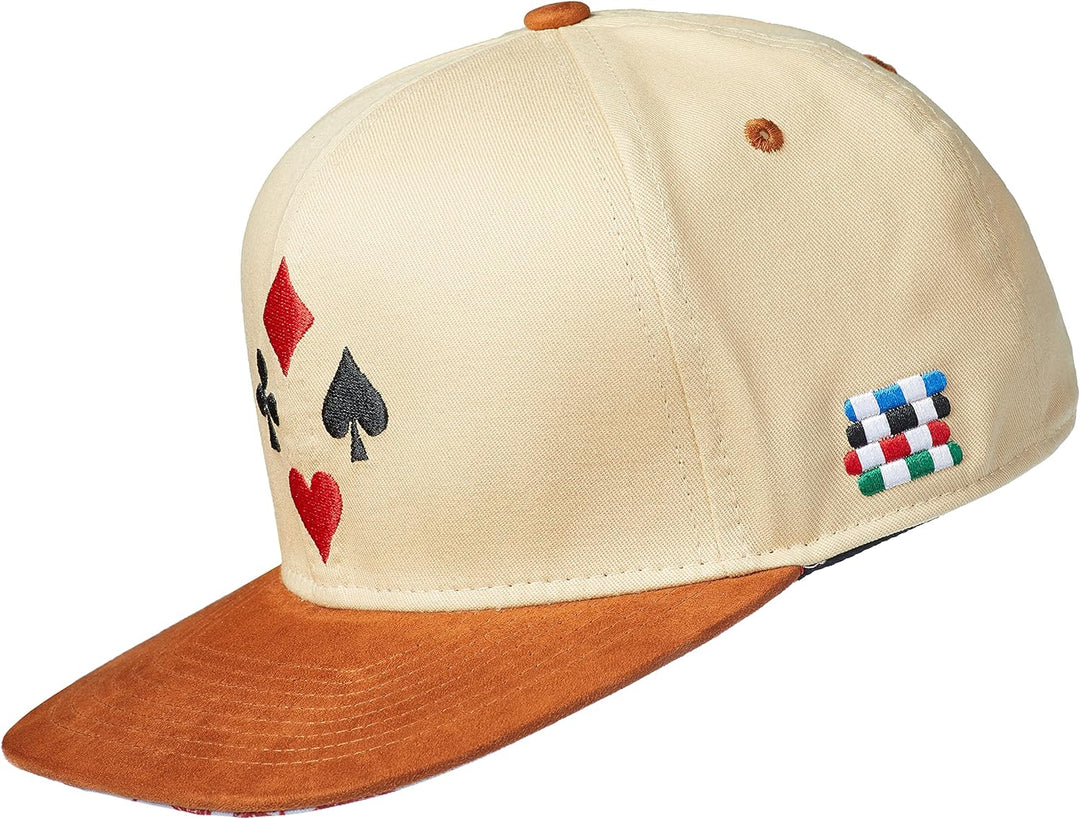 Cadency® Snapback Cap Poker, Damen und Herren, Beige, Unisex, Grössenverstellbar