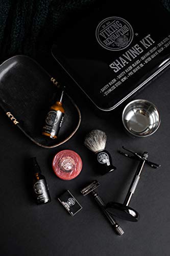 Viking Revolution - Luxus Rasierset Für Manner - Sicherheitsrasierer mit Doppelter Schneide, Ständer