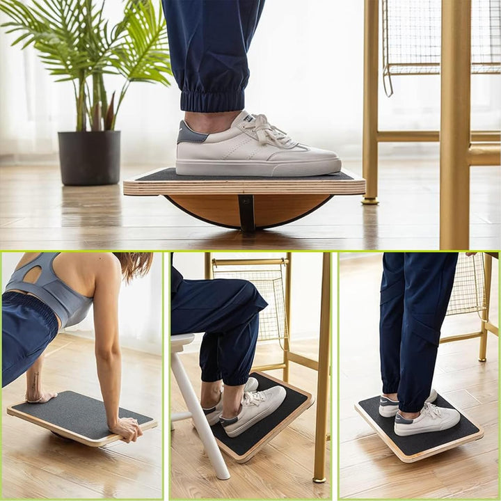 StrongTek Professional Wooden Balance Board, Rocker Board, Wood Standing Desk Accessory, Balancing B
