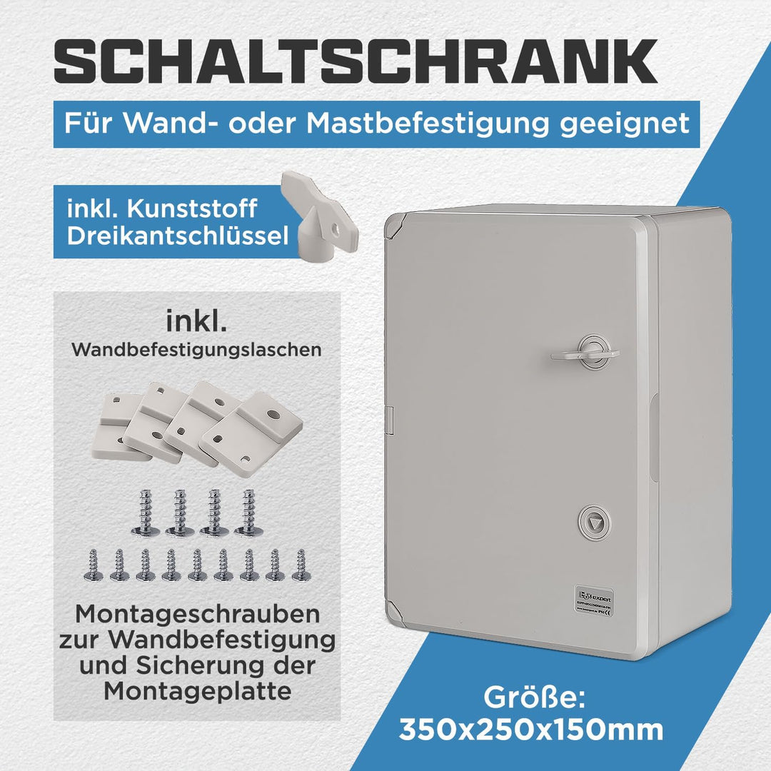 BOXEXPERT ABS Kunststoff Gehäuse Fleet Schaltschrank IP65 grau/transparent (ABS, 350x250x150mm