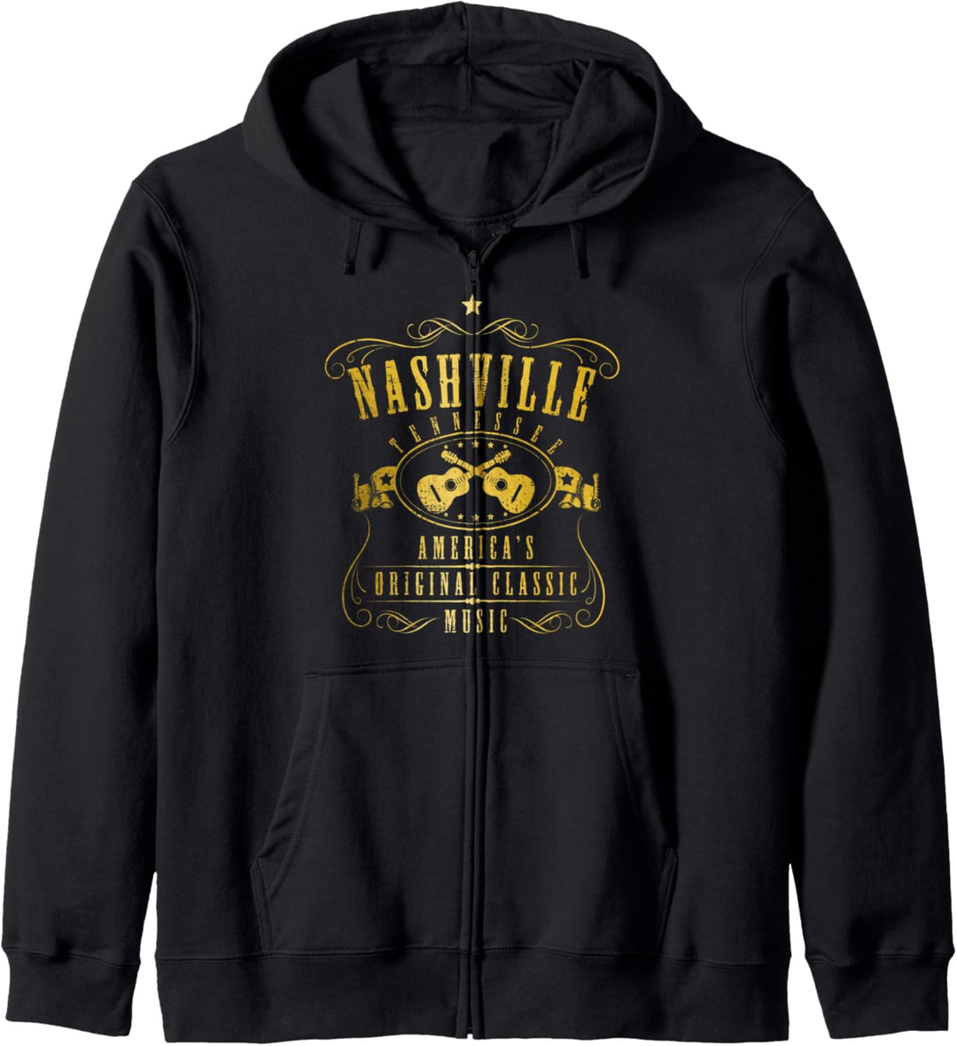 Nashville Tennessee Country Music City Gitarre Vintage Nash Kapuzenjacke