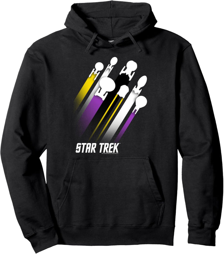 Star Trek Pride Nonbinary Flag Colors Pullover Hoodie