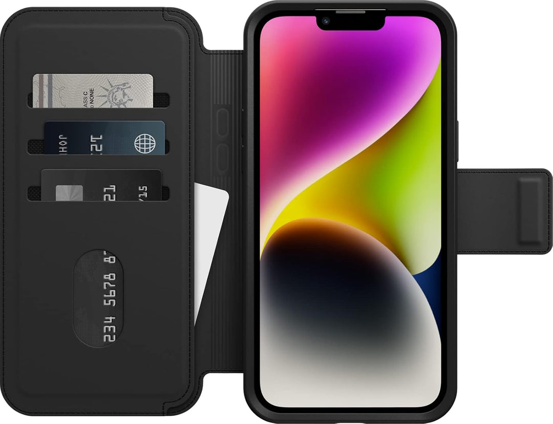 OtterBox Folio für iPhone 14 Plus für MagSafe, Soft Touch Folio mit 3 Slots, Starke magnetische Ausr