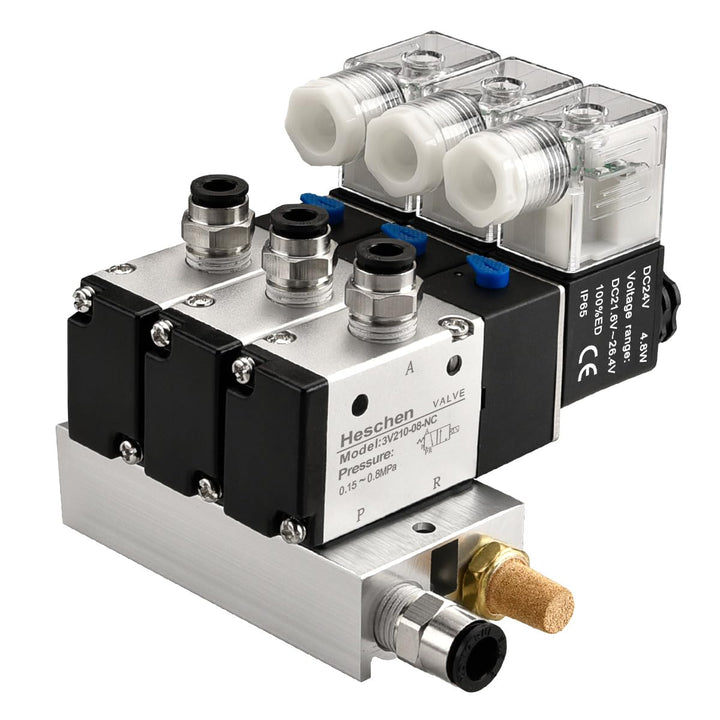 Heschen Elektrisches pneumatisches Dreifach-Magnetventil, 3V210-08, DC24V, PT1/4, 3/2-Wege, Krümmers