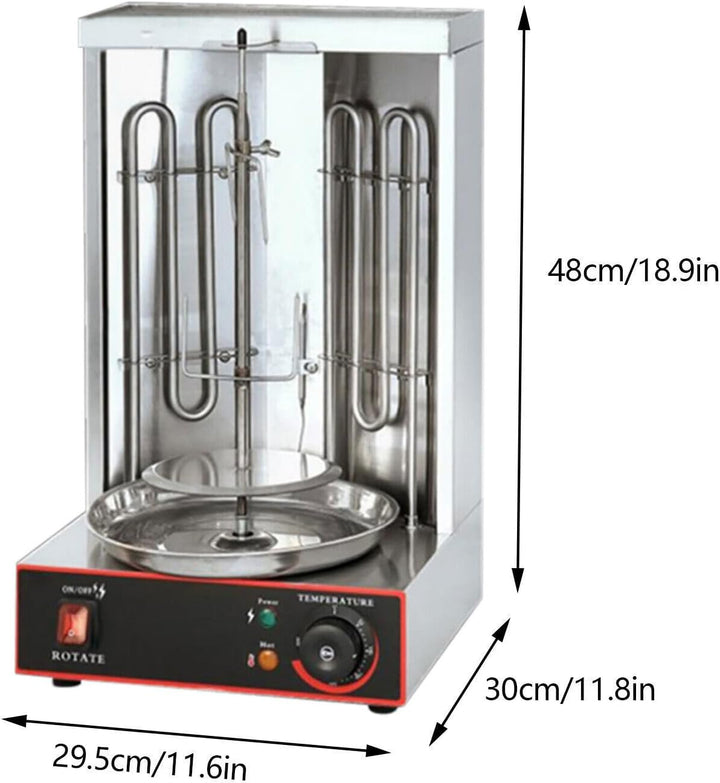 Döner-Vertikal-Multigrill 3KW Dönergrill Edelstahl Grill 0-300 Grad Kann zum Grillen von Lamm- und H