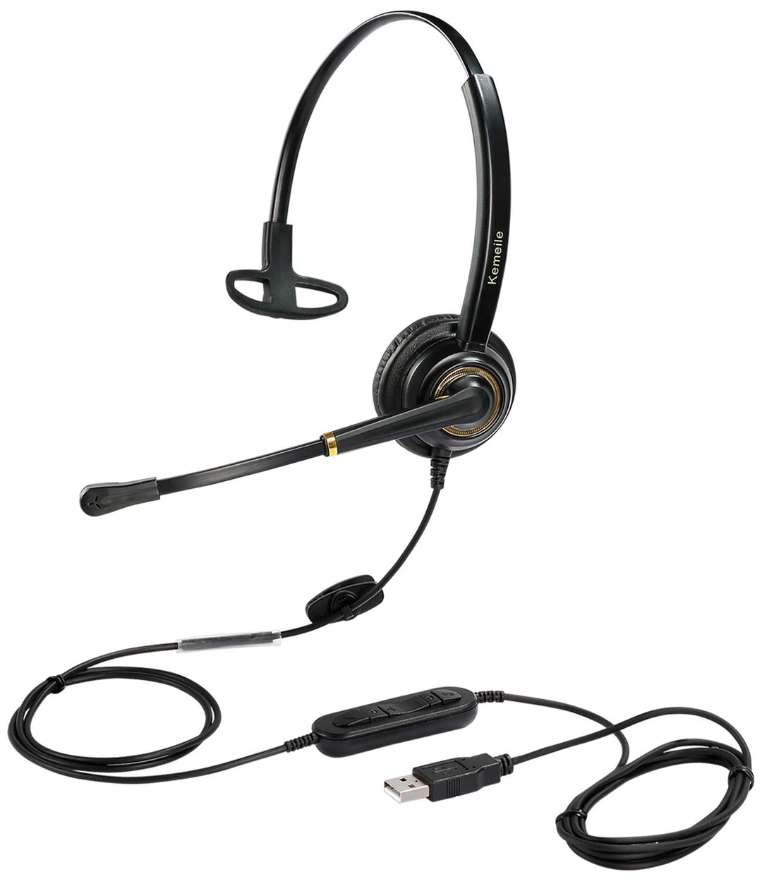 USB Headset mit Mikrofon Geräuschunterdrückung und Lautstärkeregler, Computer PC Kopfhörer mit Sprac