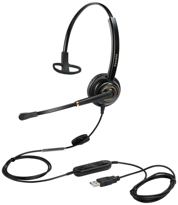 USB Headset mit Mikrofon Geräuschunterdrückung und Lautstärkeregler, Computer PC Kopfhörer mit Sprac