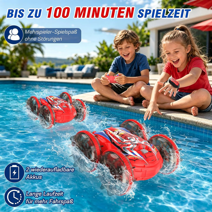 SIVQIKE Ferngesteuertes Auto mit Spinnen-Design | LED Licht,Handgestensteuerung,360° Stunts, Wasserd
