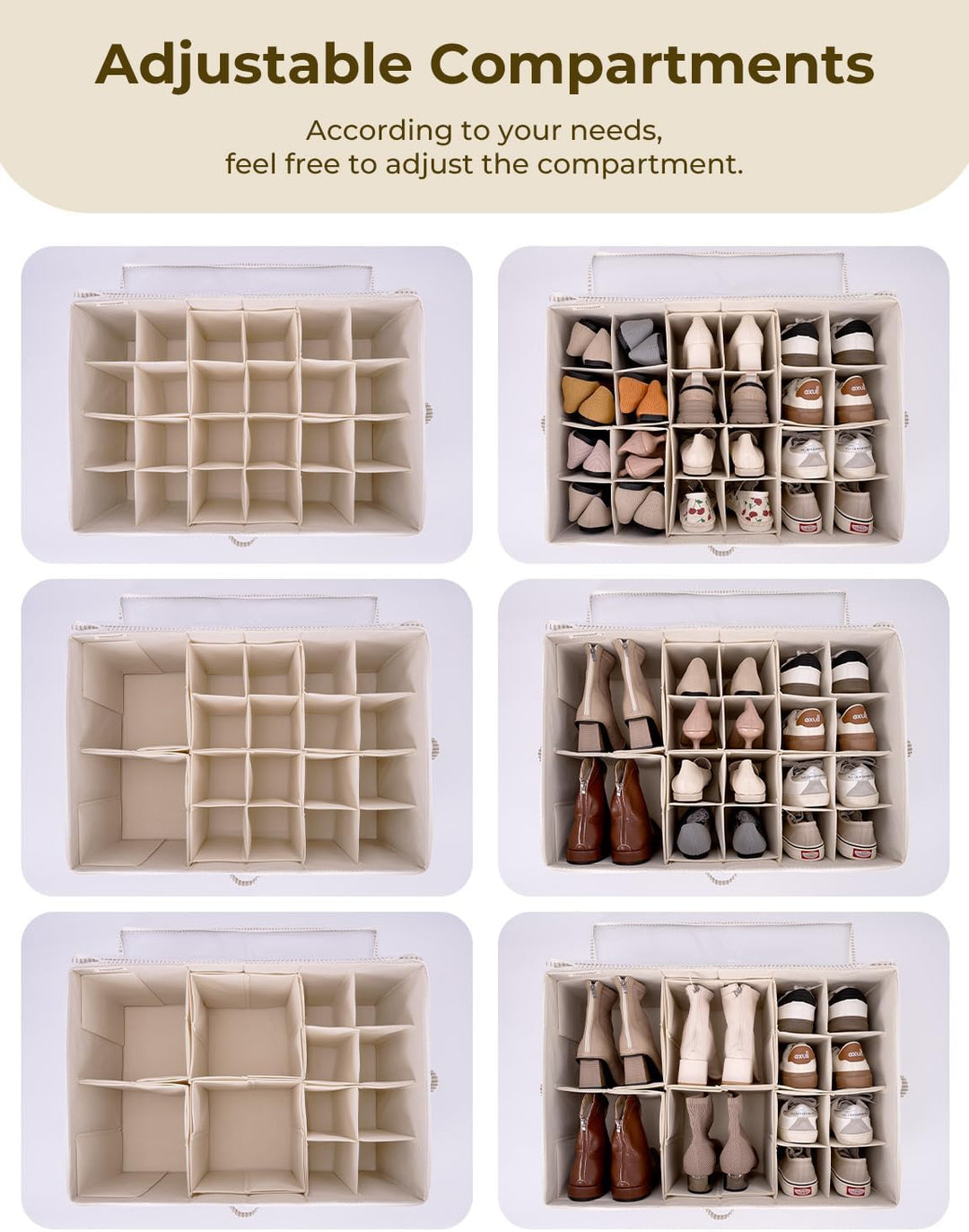 StorageWorks Schuh Organizer für Schrank, grosse Schuhaufbewahrung platzsparend für bis zu 24 Paar,