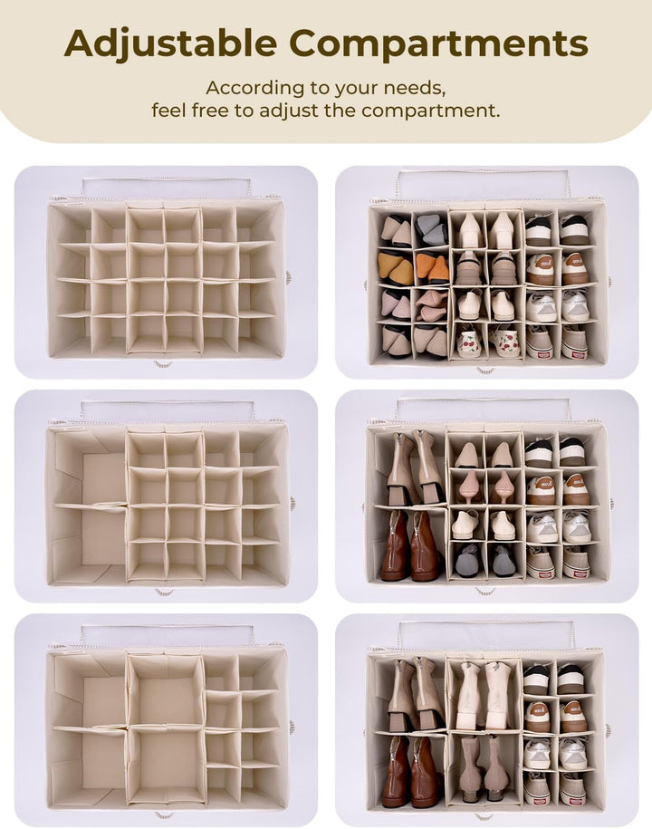 StorageWorks Schuh Organizer für Schrank, grosse Schuhaufbewahrung platzsparend für bis zu 24 Paar,
