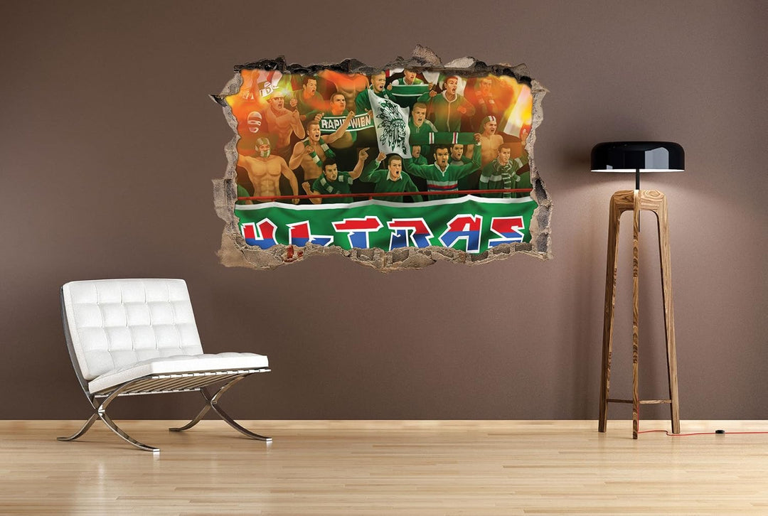 Rapid Fans, 3D Wandsticker Format: 92x62cm, Wanddekoration, 92x62