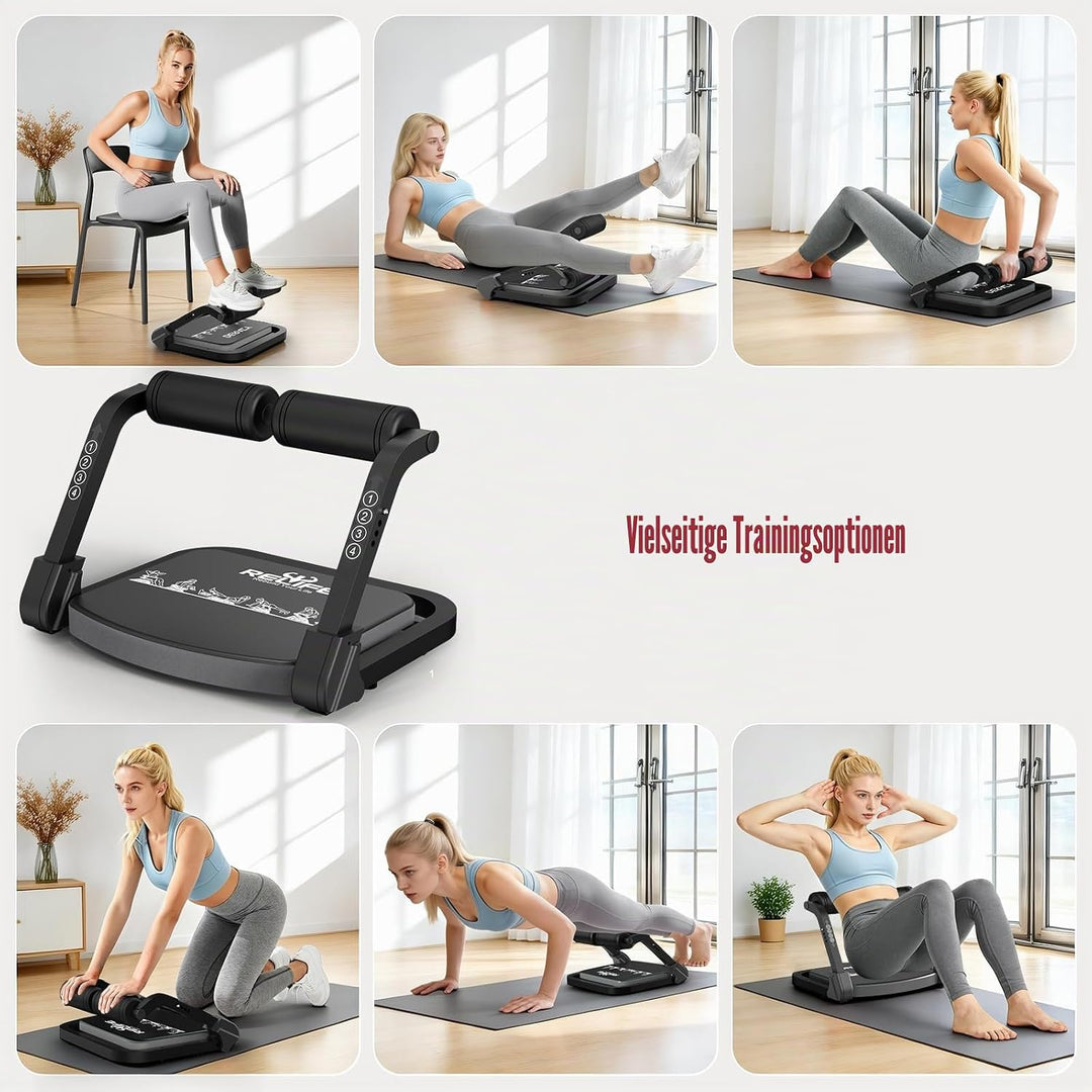 RELIFE REBUILD YOUR LIFE Bauchmuskeltrainer Bauchtrainer für Zuhause Gerät Zusammenklappbar & 3 Wide