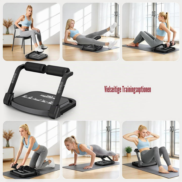 RELIFE REBUILD YOUR LIFE Bauchmuskeltrainer Bauchtrainer für Zuhause Gerät Zusammenklappbar & 3 Wide