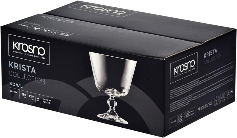 Krosno Eisbecher Eisschale Eisgläser Eiskaffe | Fruchtgeleeschale | Set von 6 | 380 ML | Krista Koll