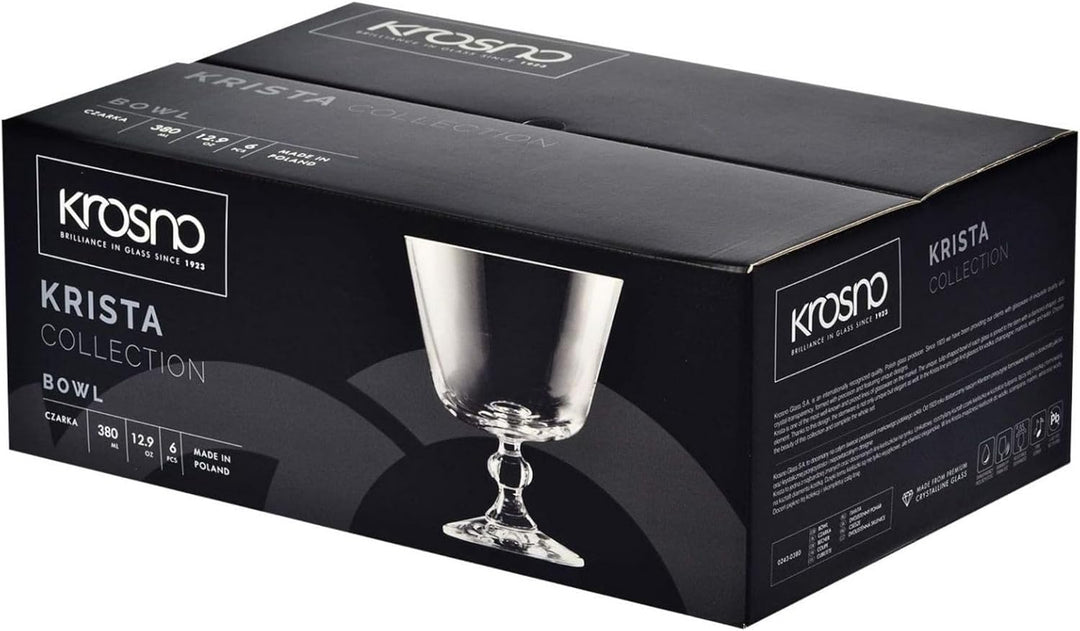 Krosno Eisbecher Eisschale Eisgläser Eiskaffe | Fruchtgeleeschale | Set von 6 | 380 ML | Krista Koll
