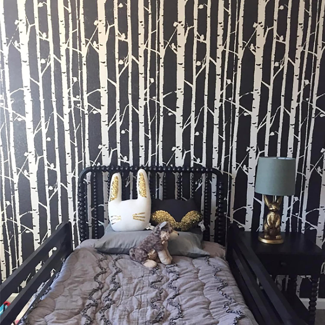 Birch Forest Wand Schablone für Malerei – 61 x 93,5 cm - Gross Mylar waschbar Kunststoff – wiederhol