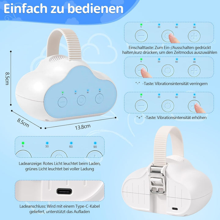 PUTINEI Kinderwagenschaukler,Wiederaufladbar Schlafhilfe für Babys mit 3 Einstellbaren Schaukelinten