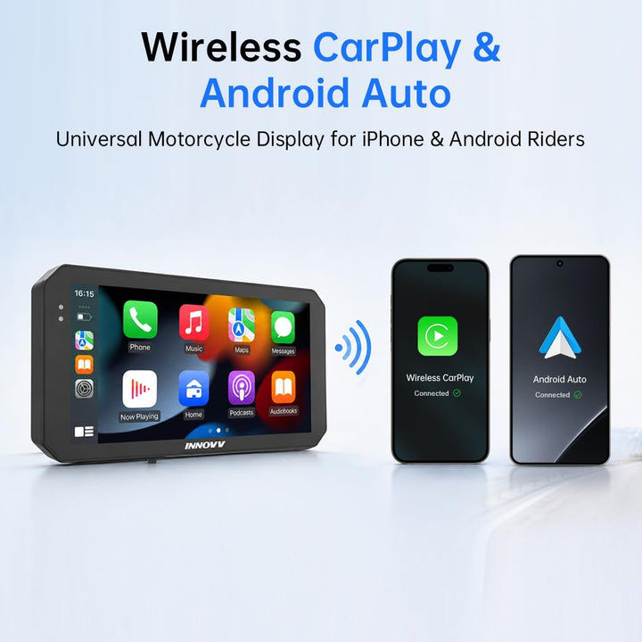 N2 6-Zoll-Apple-Carplay-Bildschirm für Motorräder, Touchscreen, kabelloses Apple CarPlay- und Androi