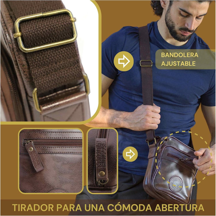 Coronel Tapiocca Schultertaschen Herren Umhängetaschen Luigi Herren-Schultertaschen Braun, Braun