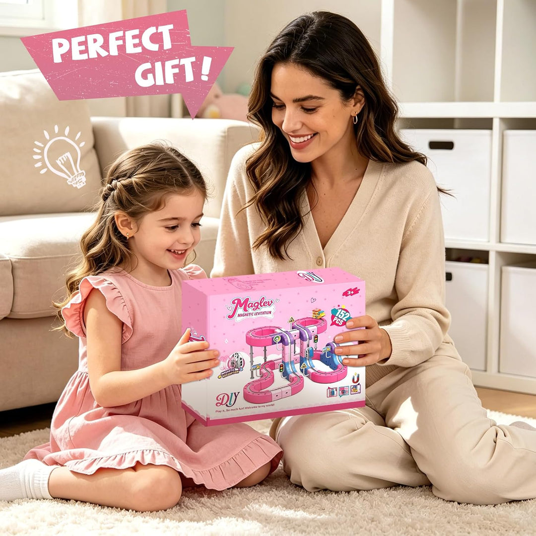 YESHIN Clickrail Electric Train Set, DIY Zugstrecken-Set mit Schwerkraft Defying 3D-Layouts, Motoris