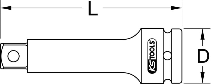 KS Tools 515.1806 1" Kraft-Verlängerung, 250mm 250 mm, 250 mm
