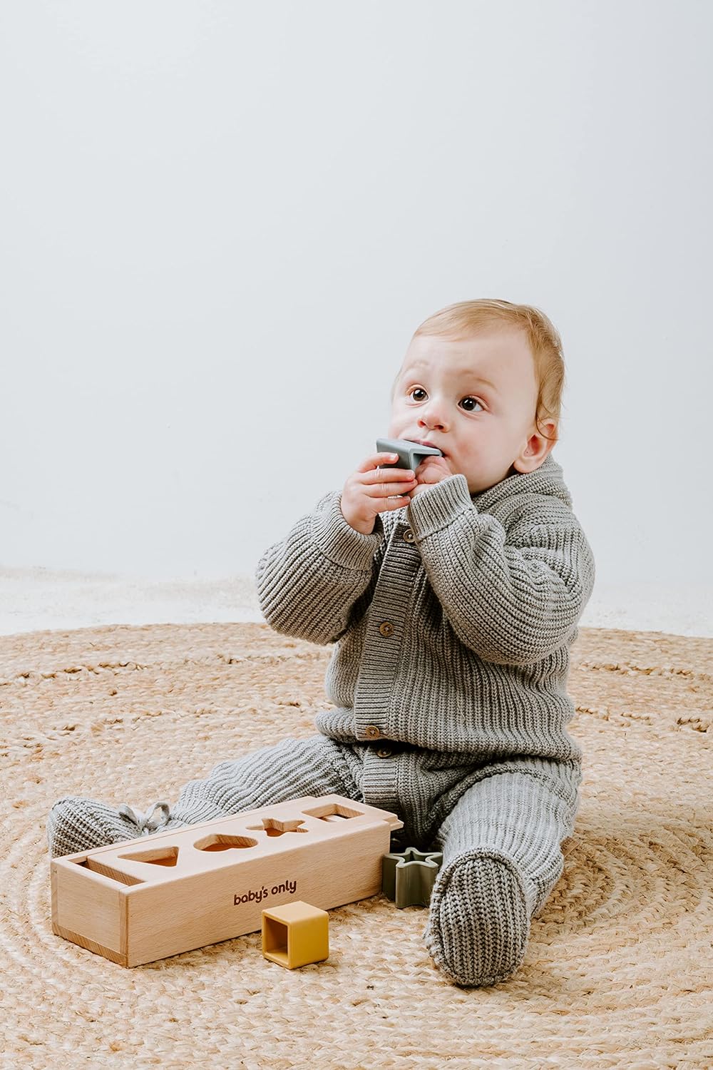 BO Baby's Only - Puzzle-Box Sortierspiel Earth - Motorikspielzeug Baby - Bunte Montessori Holzspielz