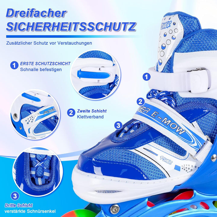 JIFAR Inliner Für Kinder Verstellbare Inline Skates mit Beleuchteten Rädern Rollschuhe Outdoor Schuh