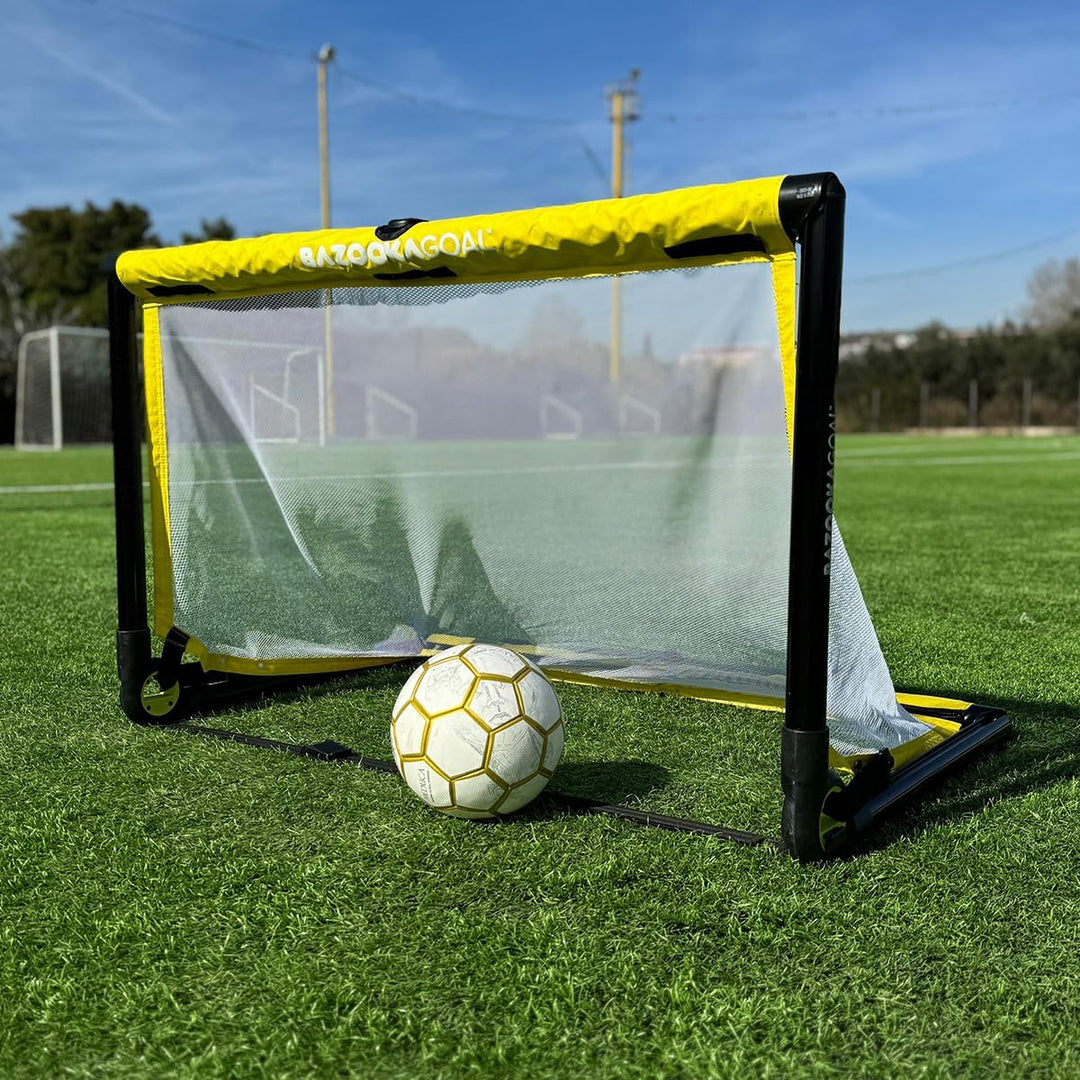 BazookaGoal Original Solid Frame Pop-Up-Tor - Zusammenklappbares Mini-Fussballtor für Kinder und Erw