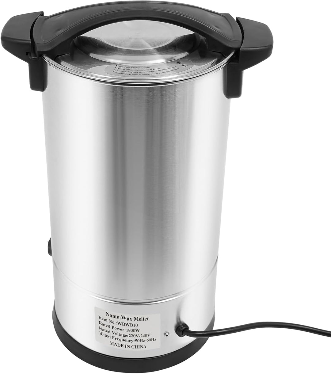10L Wachsschmelzer für Kerzen, 1800W Elektrisch Wachsschmelztopf, 30-110°C Einstellbare Temperatur,