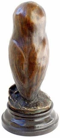 Kunst & Ambiente - Schlaue Eule auf Marmor - signiert Milo - Eule Deko - Uhu - Skulptur - Dekofigur