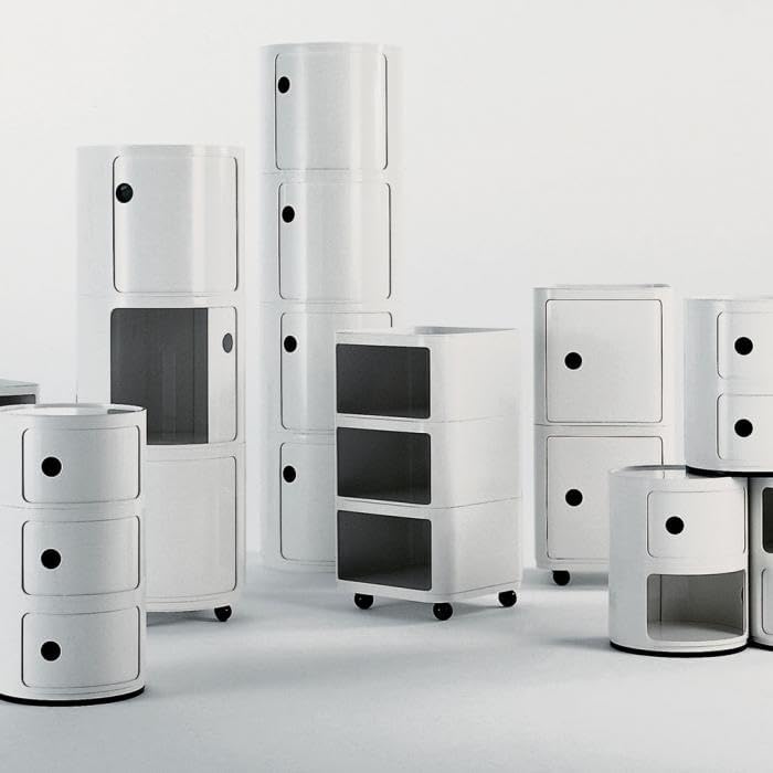 Kartell 495303 Baukastenelement Componibili rund undurchsichtig Durchmesser 42 x 23,5 cm ABS, weiss