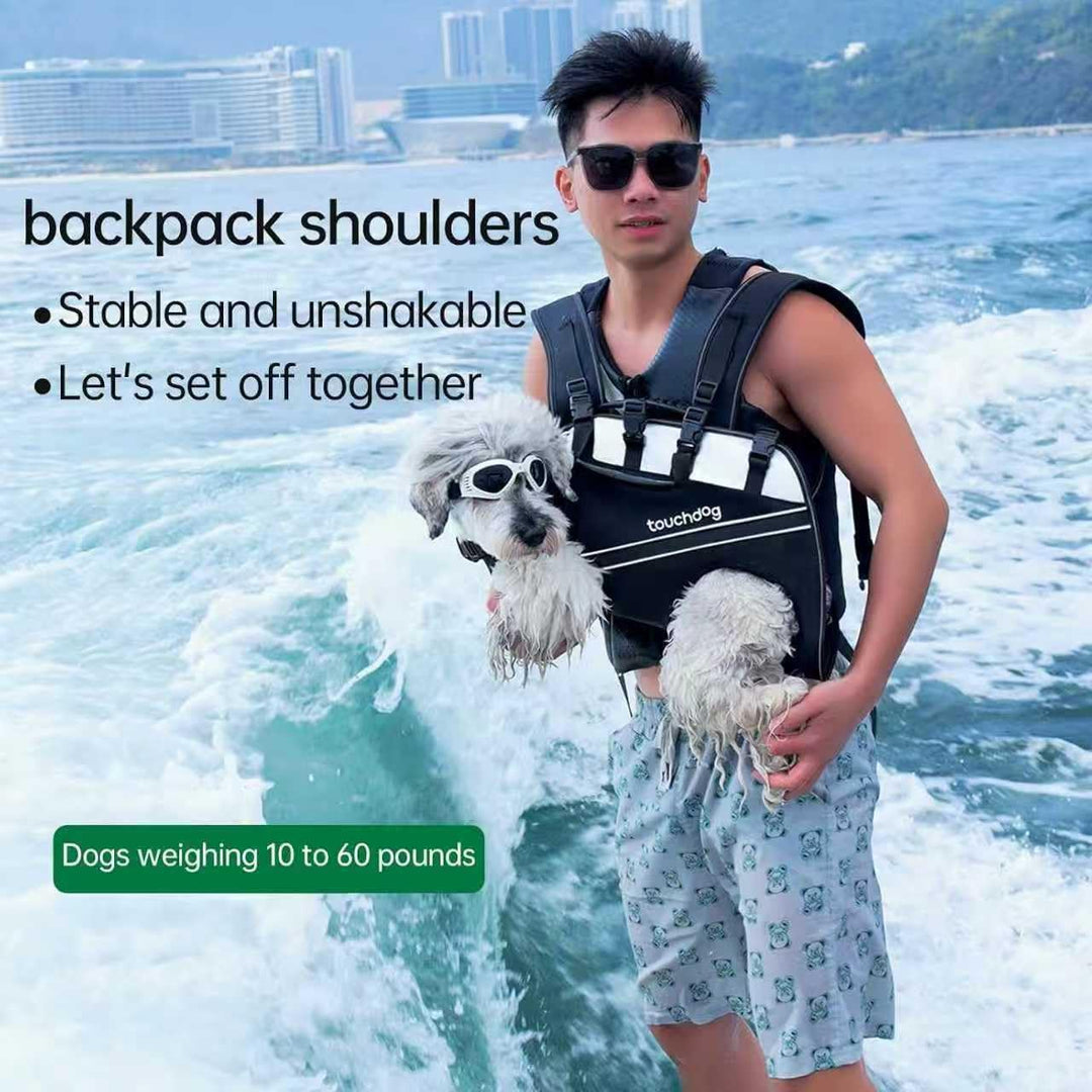 Dog Backpack Carrier for Large Dogs - Hands-Free Pet Travel Pack with 6-Point Safety System, Waterpr