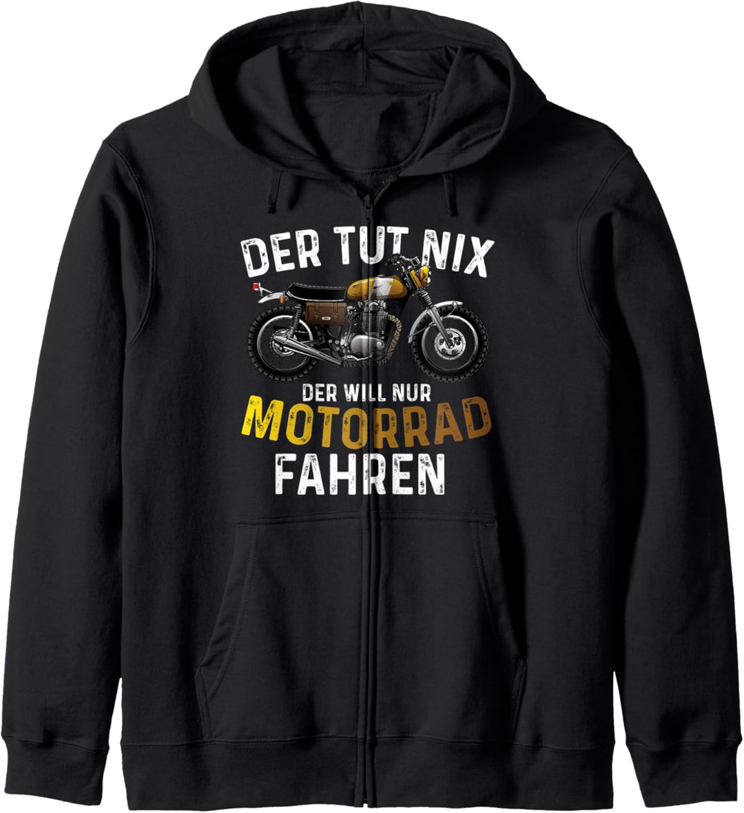 Herren Der tut nix Der will nur Motorrad fahren Biker Kapuzenjacke