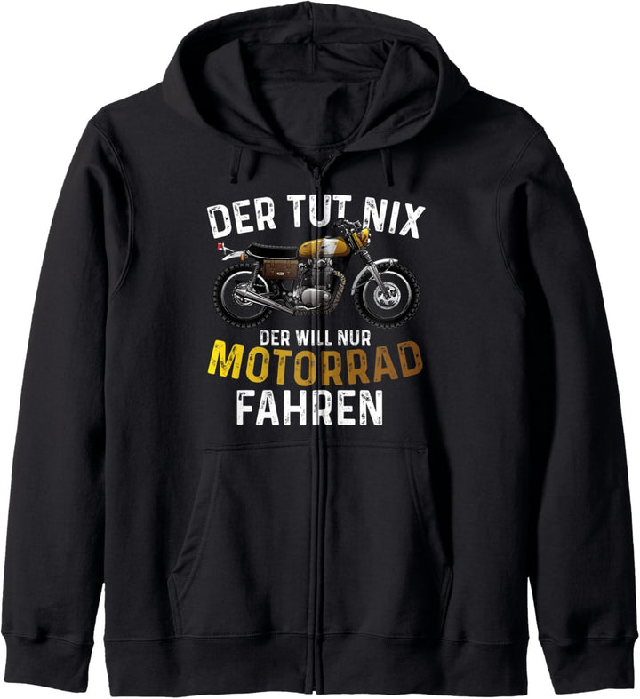 Herren Der tut nix Der will nur Motorrad fahren Biker Kapuzenjacke