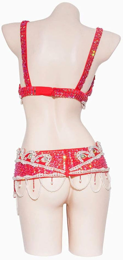 ROYAL SMEELA Bauchtanz BH Gürtel Karnevals kostüm Zigeuner Bauch tanzen Outfit Sparkle Pailletten Ba