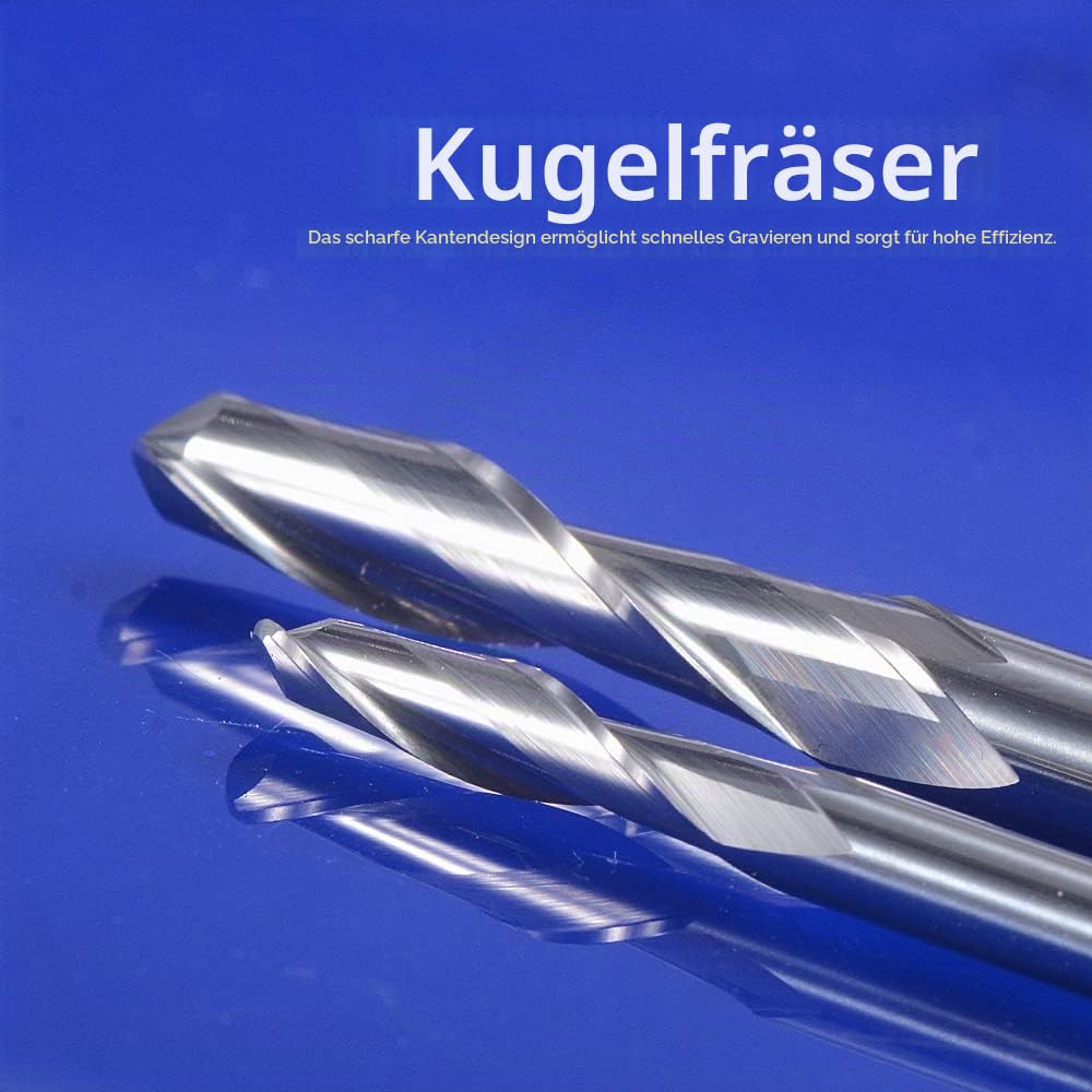 EU_HOZLY Fräser für Holzarbeiten, Durchmesser 1 mm, 1,5 mm, 2,0 mm, 2,5 mm, 3,175 mm, Hartmetall-Kug