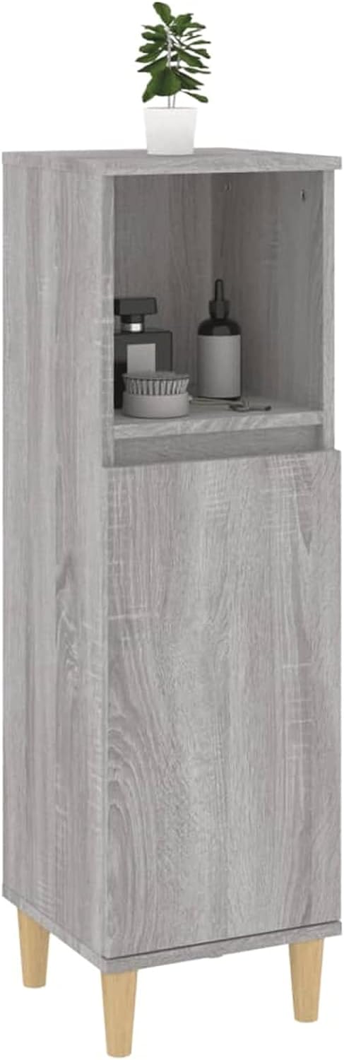 Tidyard Badezimmerschrank Mittlerer Schrank mit 1 Ablage und 2 Fächer hinter der Tür Badschrank Badr