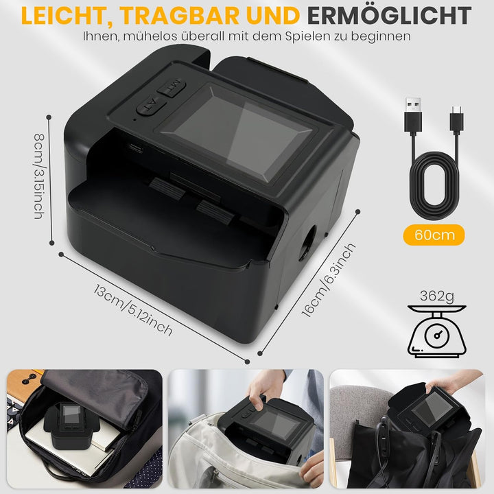 TOFFCAEA Automatischer Kartenmischer, mit 2000mAh wiederaufladbarer eingebauter Batterie für 2 Karte