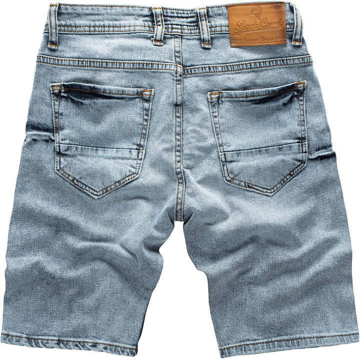 Rock Creek Herren Shorts Jeansshorts Denim Stretch Sommer Shorts Regular Slim M23 29W Snow Blue, 29W
