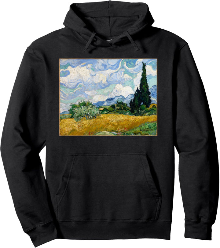 Vincent van Gogh | Weizenfeld mit Zypressen Pullover Hoodie