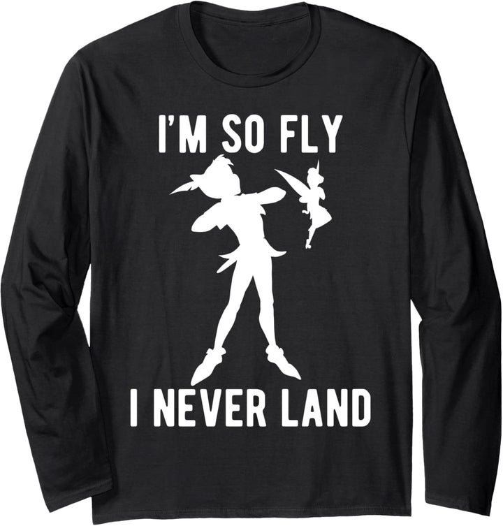 Disney Peter Pan I'm So Fly I Never Land Silhouette Langarmshirt