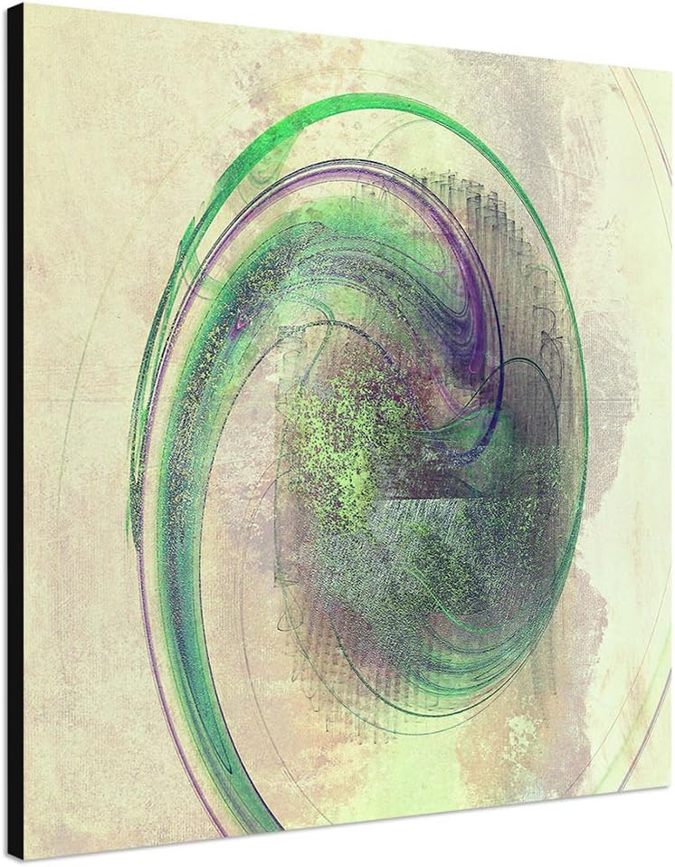 Paul Sinus Art Der Frischekreis - Abstrakt347_60x60cm Bild auf Leinwand Abstraktes Motiv beige Creme