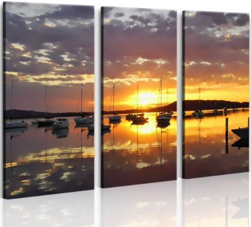 islandburner Bild Bilder auf Leinwand Segeln Segelboot Meer XXL Poster Leinwandbild Wandbild Dekoart