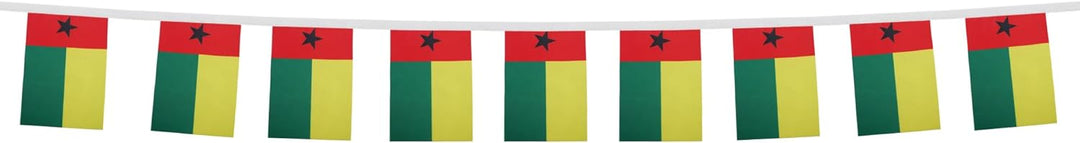 FAHNENKETTE GUINEA-BISSAU 12 meter mit 20 flaggen 45x30cm- BISSAU-GUINEISCHE Girlande Flaggenkette 3