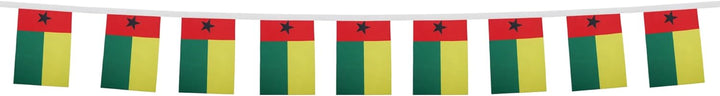 FAHNENKETTE GUINEA-BISSAU 12 meter mit 20 flaggen 45x30cm- BISSAU-GUINEISCHE Girlande Flaggenkette 3